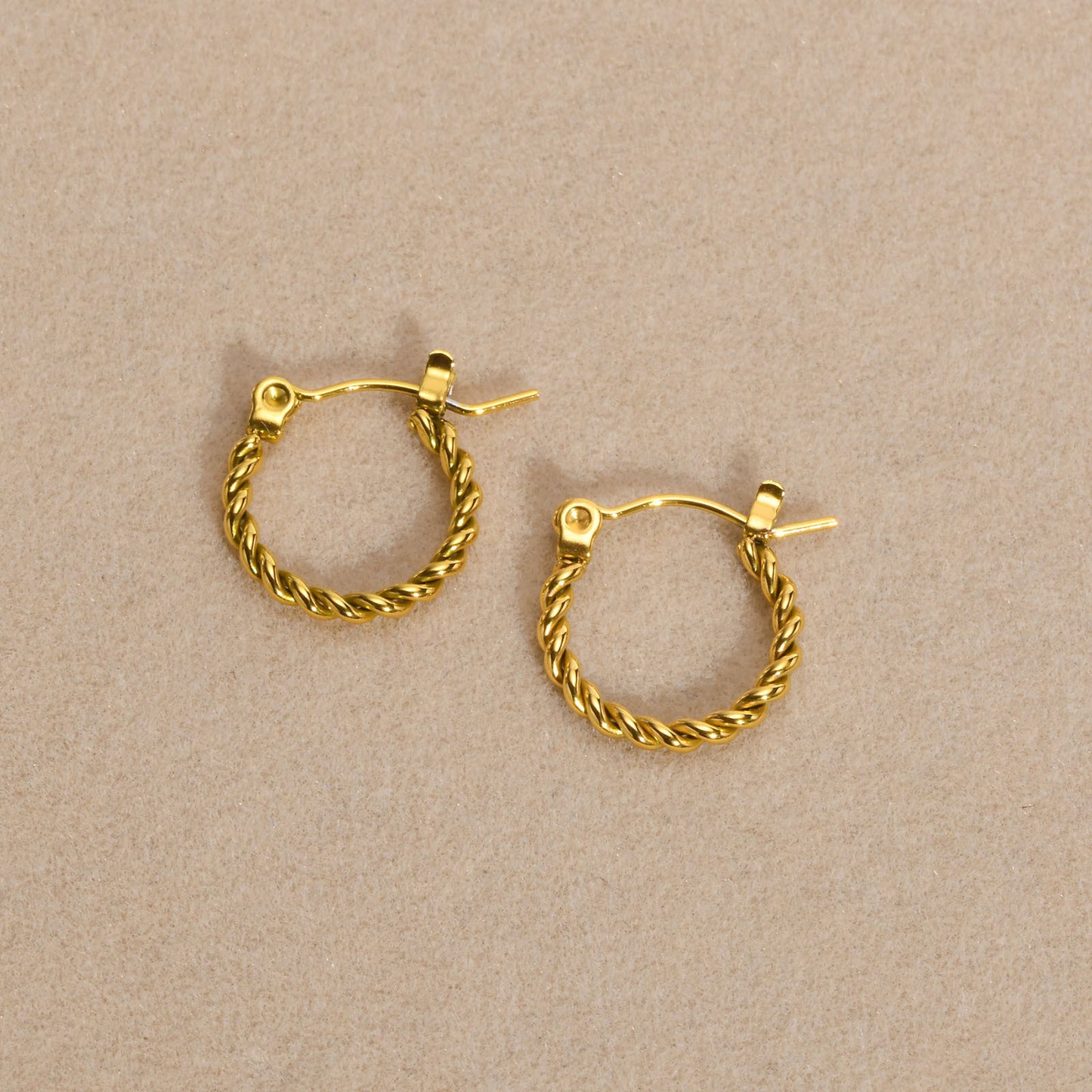 Stainless Steel Twist Earrings Gold Women's Titanium Steel