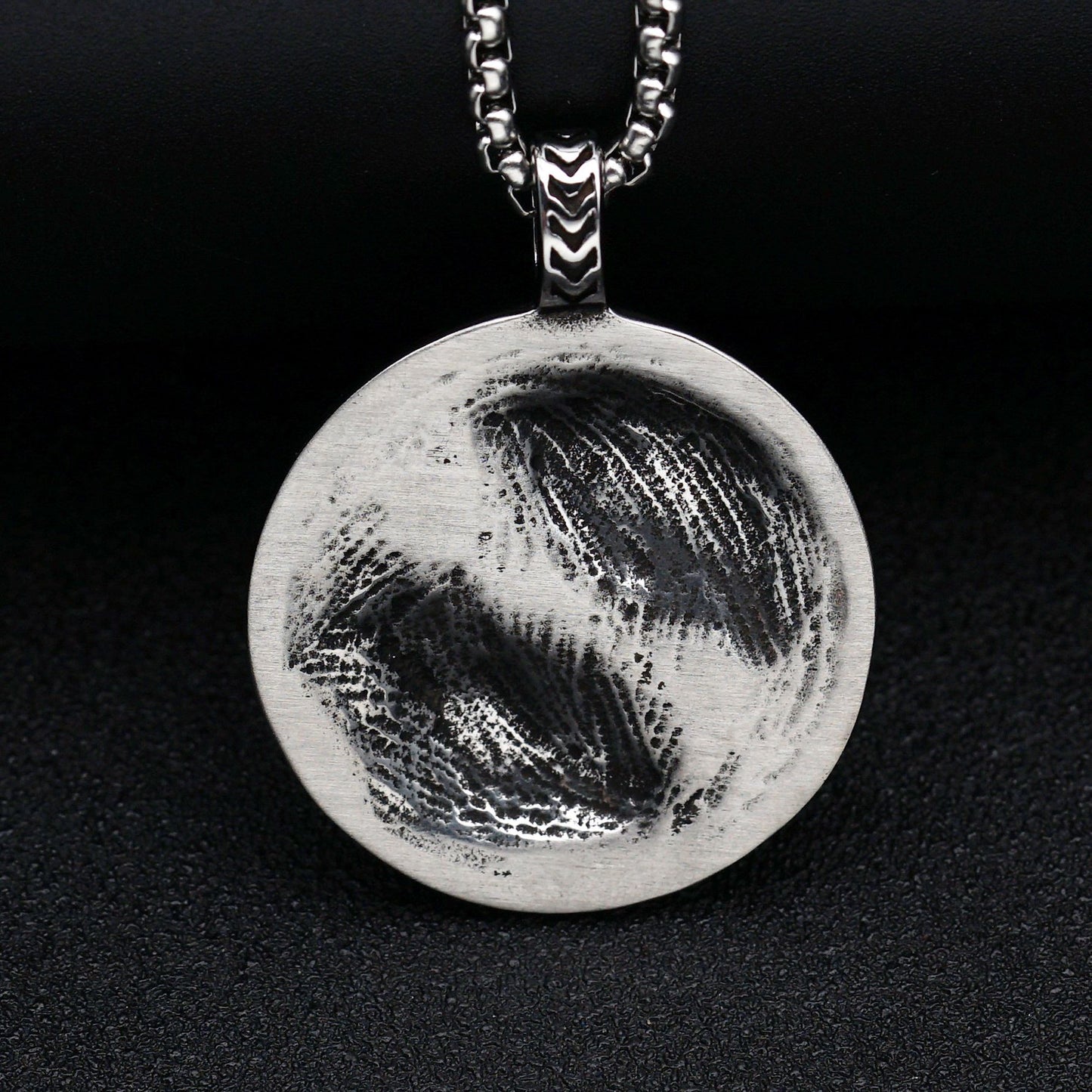 Steel Necklace - Statement Double Wolf Head Pendant