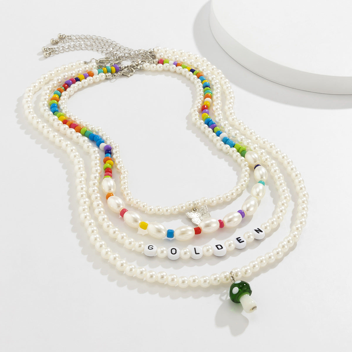 Planderful Butterfly Necklace Creative Mix And Match Multi Mushroom Beaded Pearl Letter Statement For Women Vienna Verve