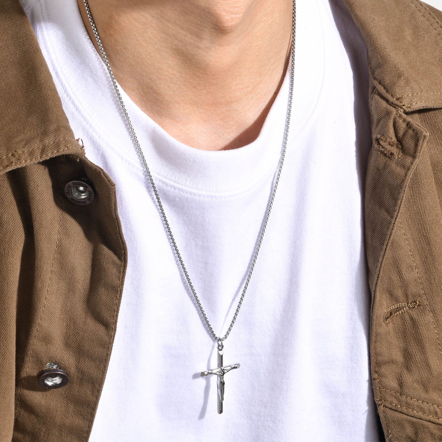 European And American Jewelry Titanium Steel Cross Necklace