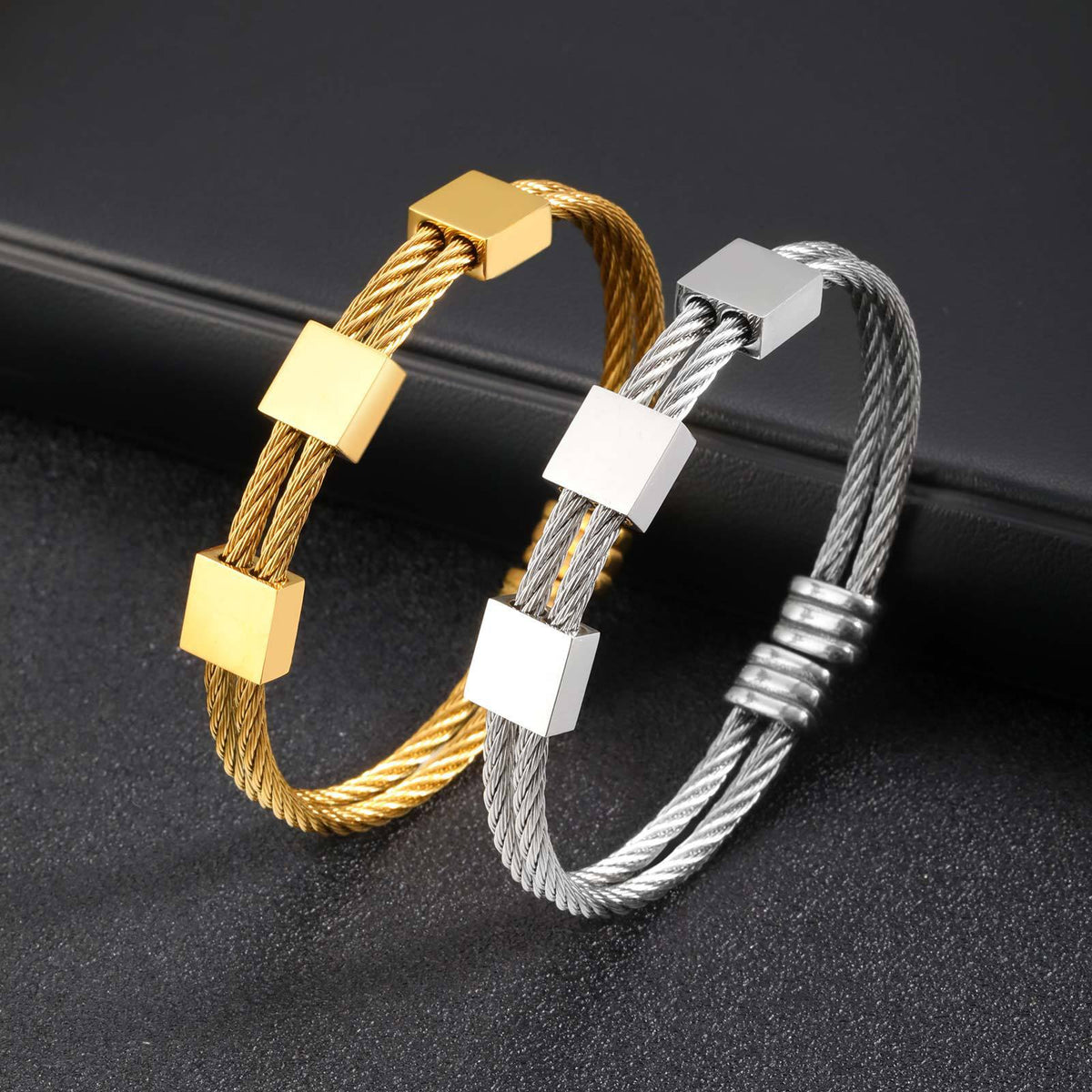 Adjustable Stainless Steel Bracelet for Men