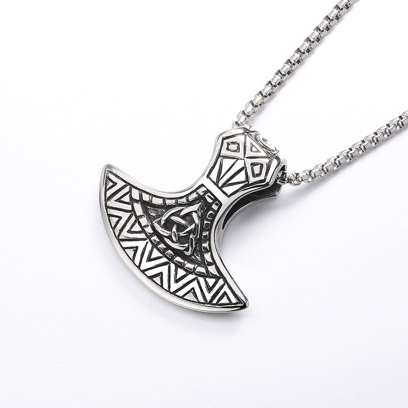 Steel Necklace - Statement Nordic Viking Battle Axe