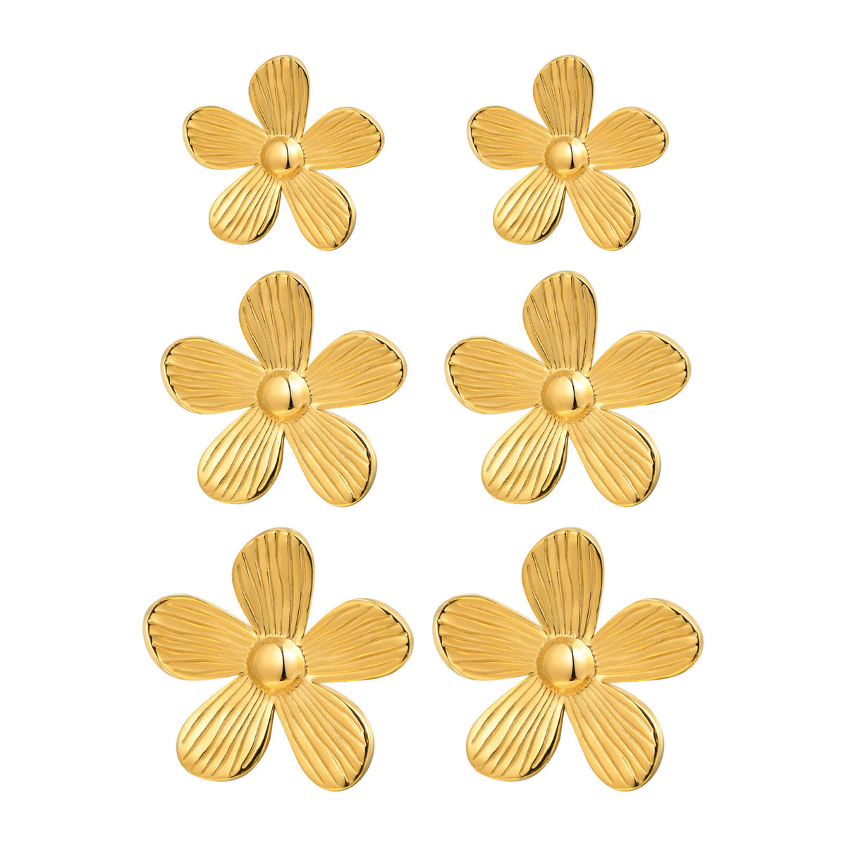 Stainless Steel Floral Earrings