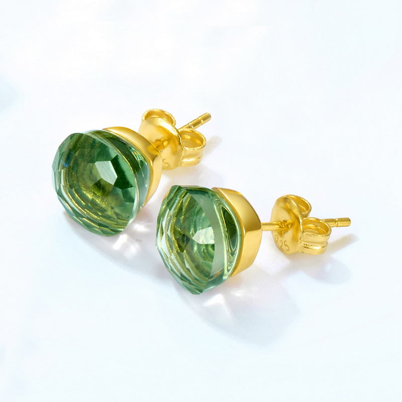 S925 Sterling Silver Crystal Minimalist Stud Earrings