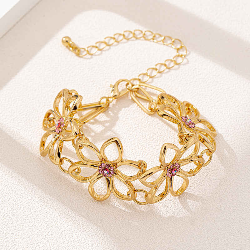 Planderful Vienna Verve Retro Metal Flower Bracelet for Women