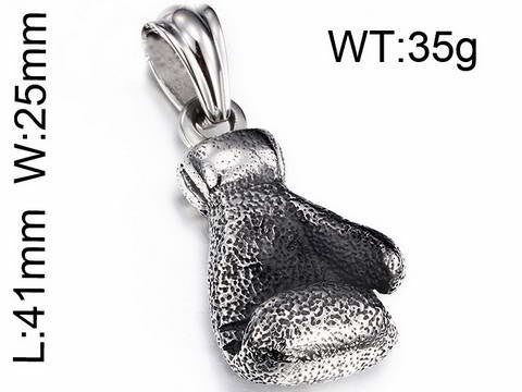 Custom Titanium Steel Boxing Gloves Pendant - Men's Fitness Fashion Accessory