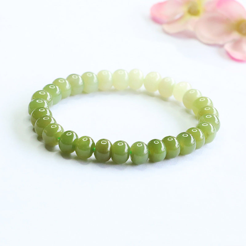 Gradient Hetian Jade Abacus Bead Bracelet
