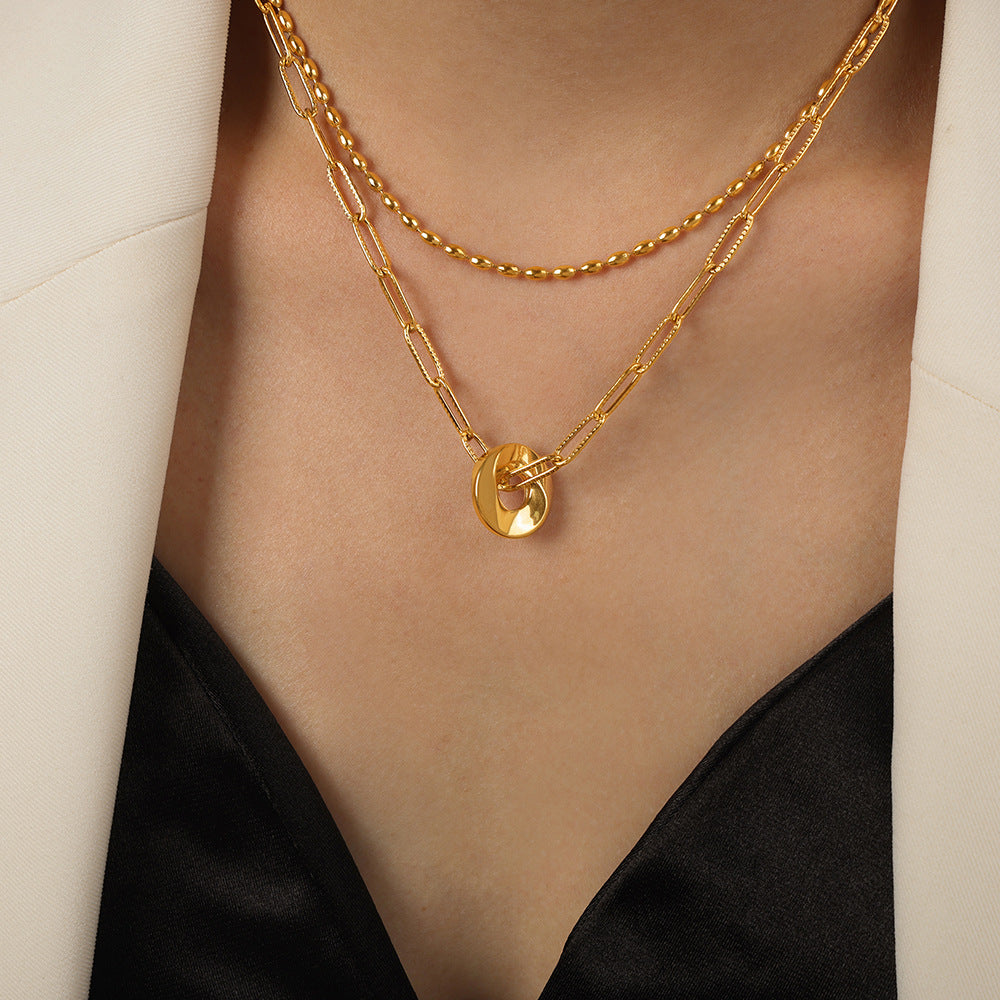 Golden Twist Double Necklace for Women - Everyday Genie Collection