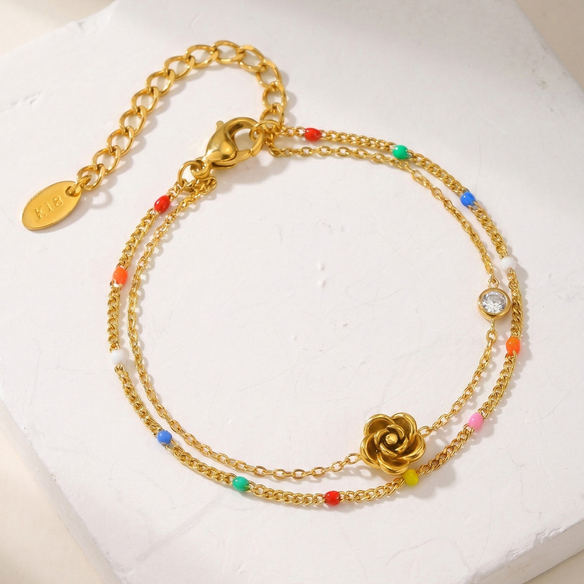 Flower Zircon Stainless Steel Bracelet
