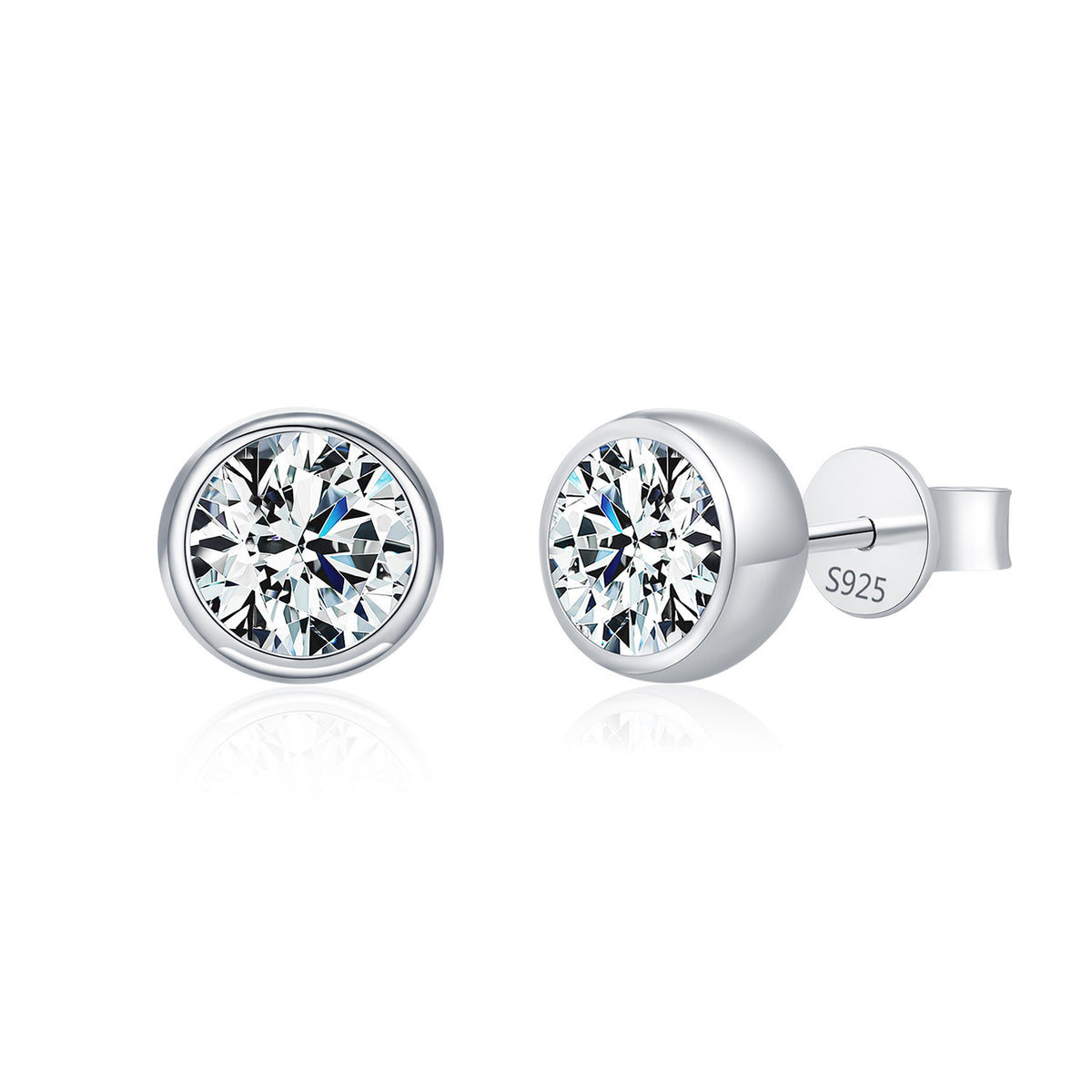 925 Sterling Silver Bubble Moissanite Stud Earrings