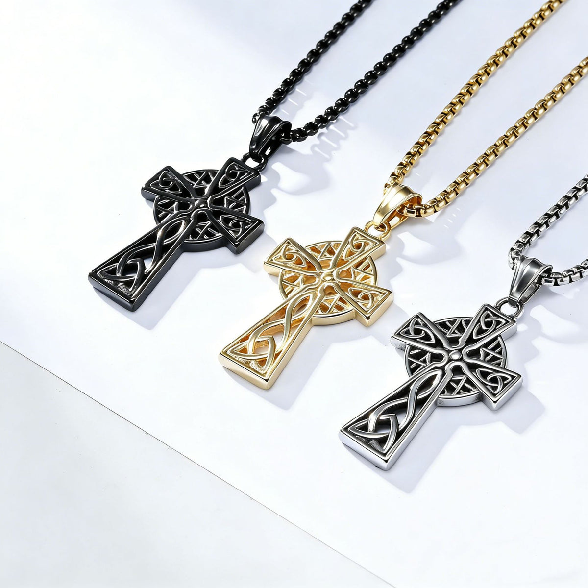 Steel Necklace - Vintage Nordic Celtic Cross