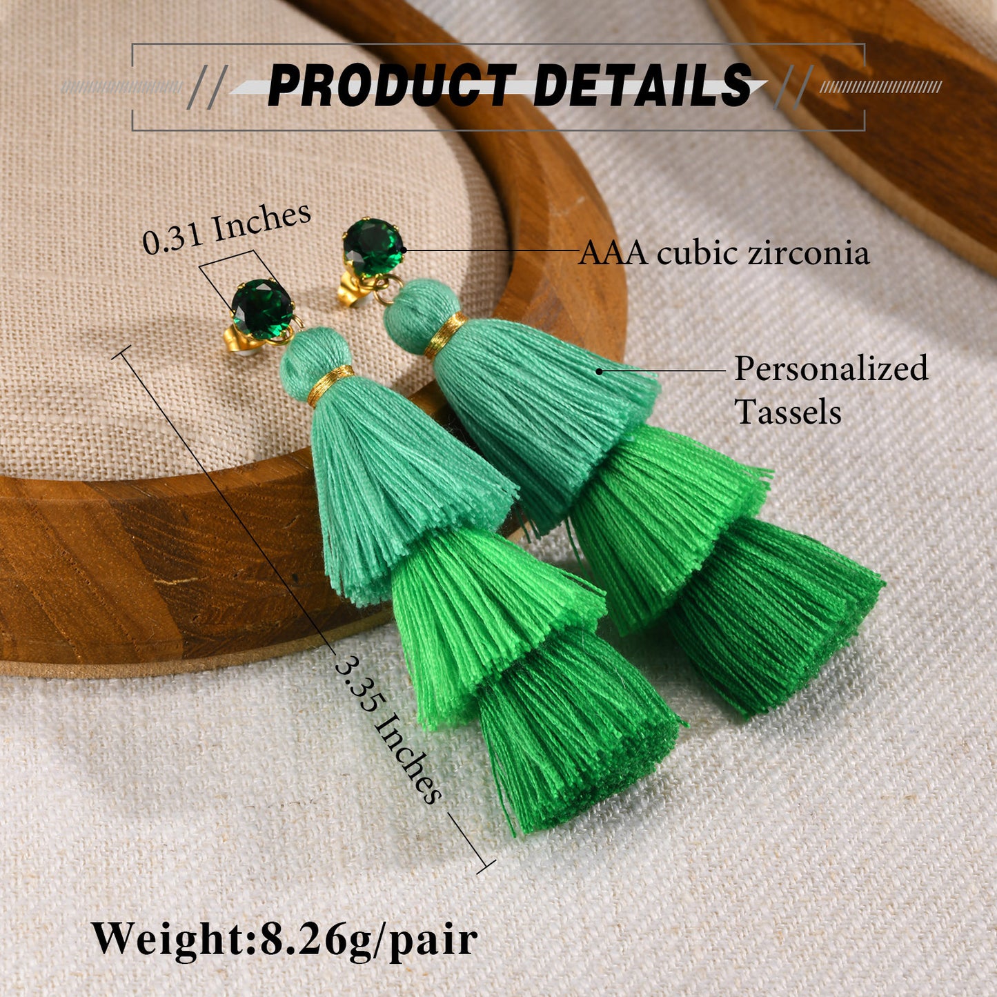 Various Stainless Steel Pomegranate Zircon Three-Color Earrings Women