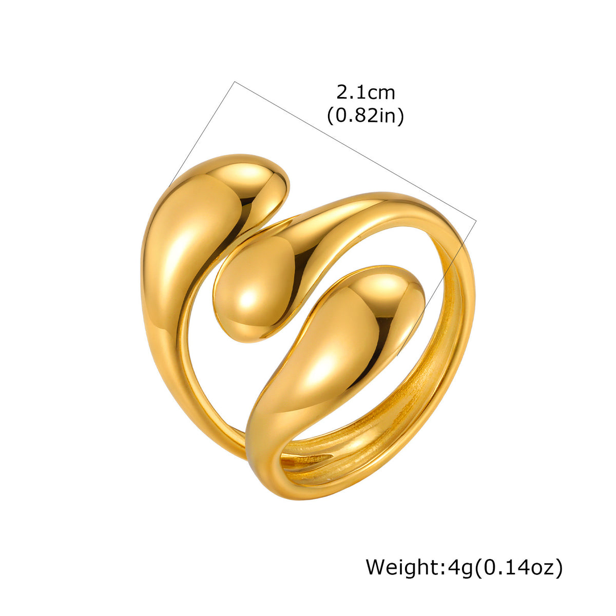 Stainless Steel Geometric Line Opening Version Design Ring