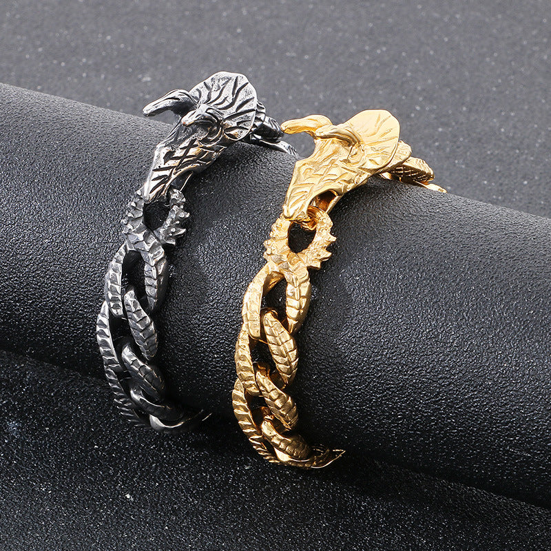 Planderful Dragon Tail Buckle Bracelet Durable Titanium Men