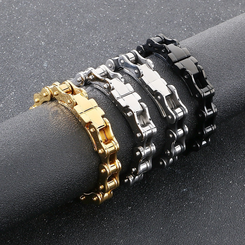 Planderful Mens Titanium Steel Bracelet Bicycle Woven