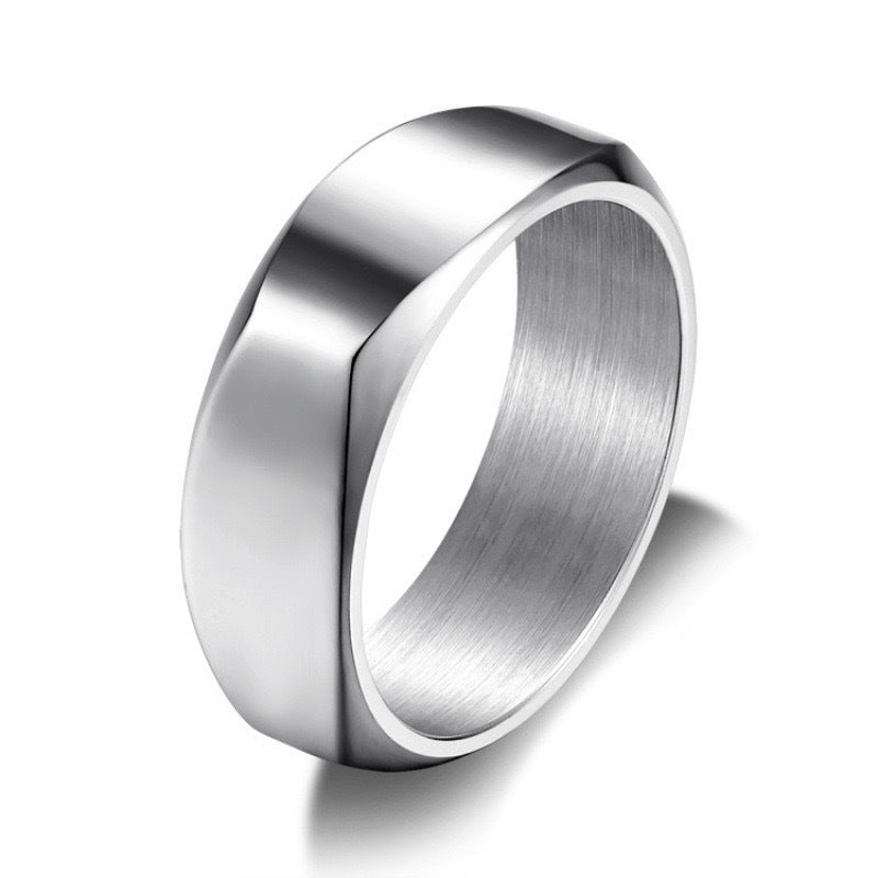 Planderful Everyday Genie Men Titanium Steel Ring 8mm Wide Durable Minimalist Jewelry For Modern Men