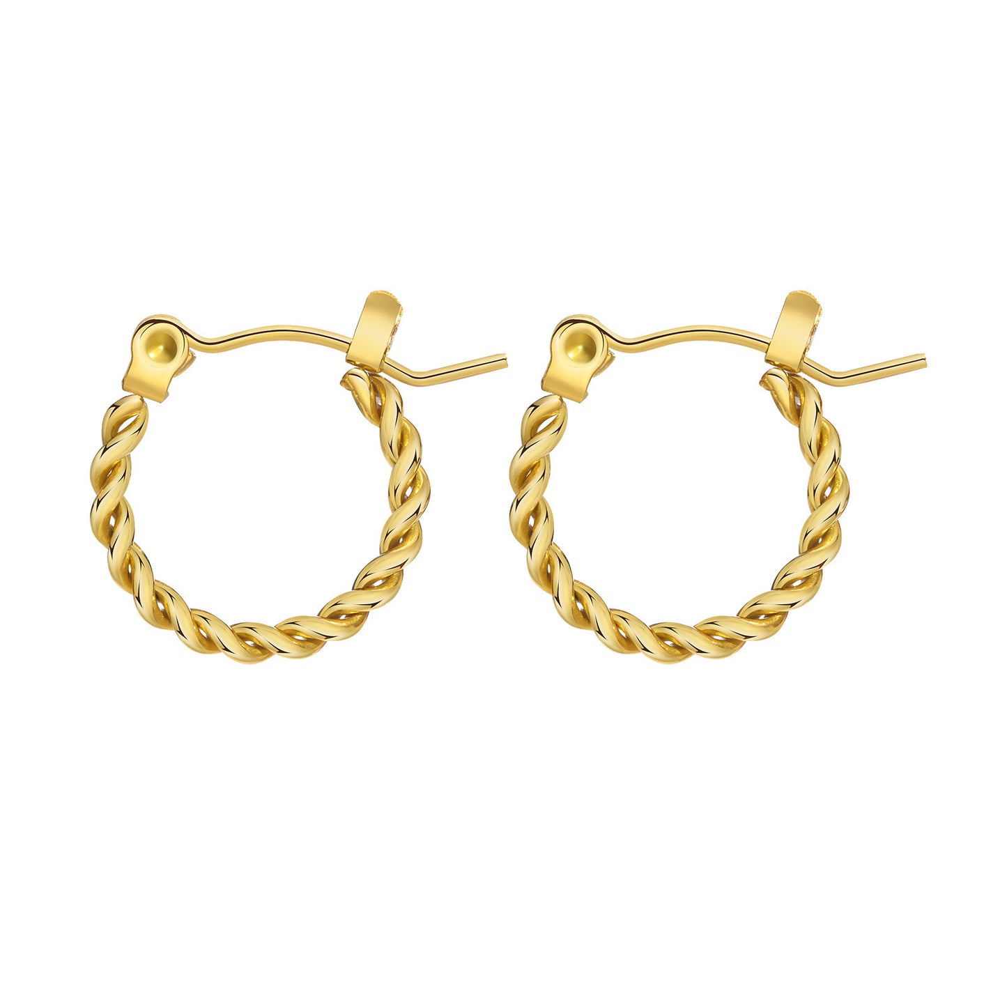 Stainless Steel Twist Earrings Gold Women's Titanium Steel