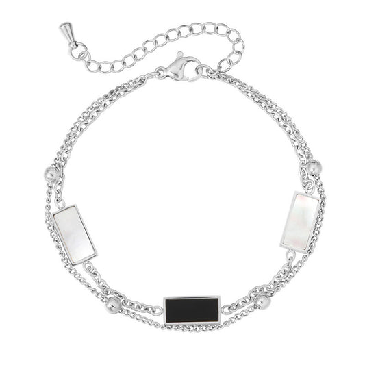 Planderful Minimalist Double Layer Shell Bracelet For Women Versatile Everyday Statement Jewelry