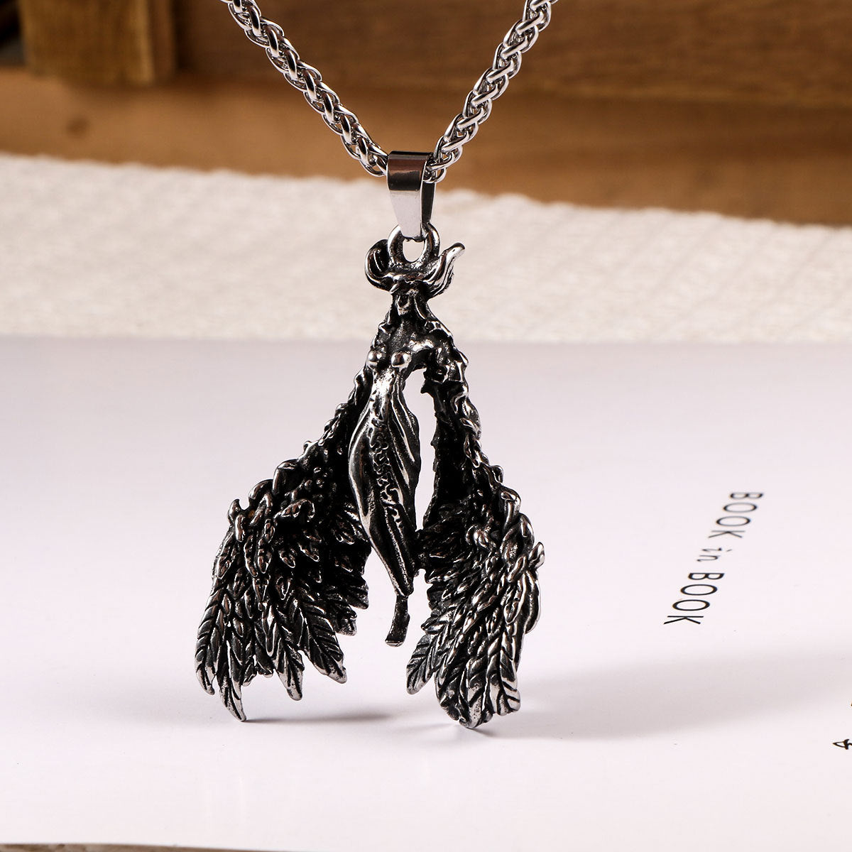 Muse Angel Necklace Titanium Steel Wings Men's Hip Hop Animation Pendant Pendant