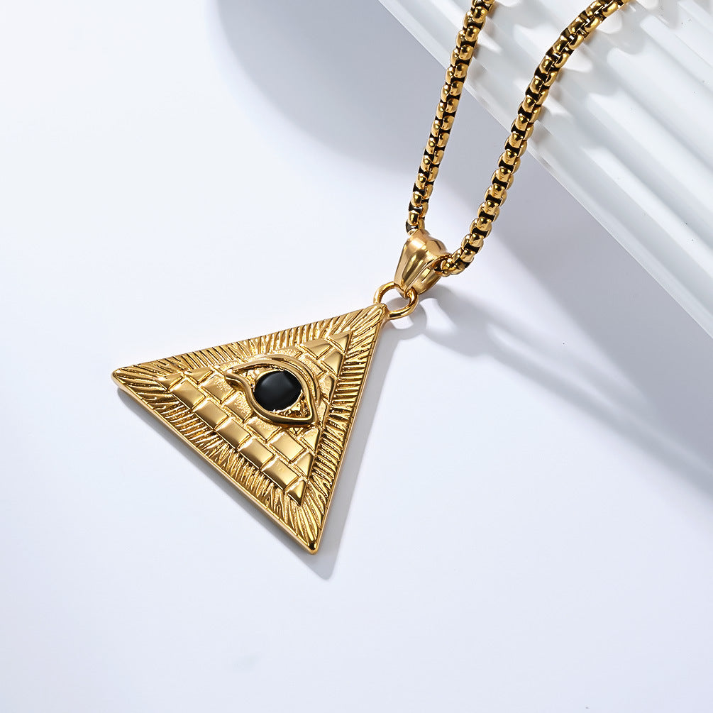 Iconic Eye Of Horus Necklace By Planderful Timeless Ancient Egyptian Triangle Pyramid For Travelers And Collectors
