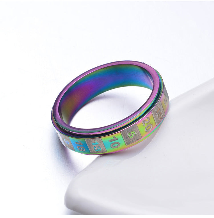 Colorful Personalized Titanium Steel Digital Couple Ring