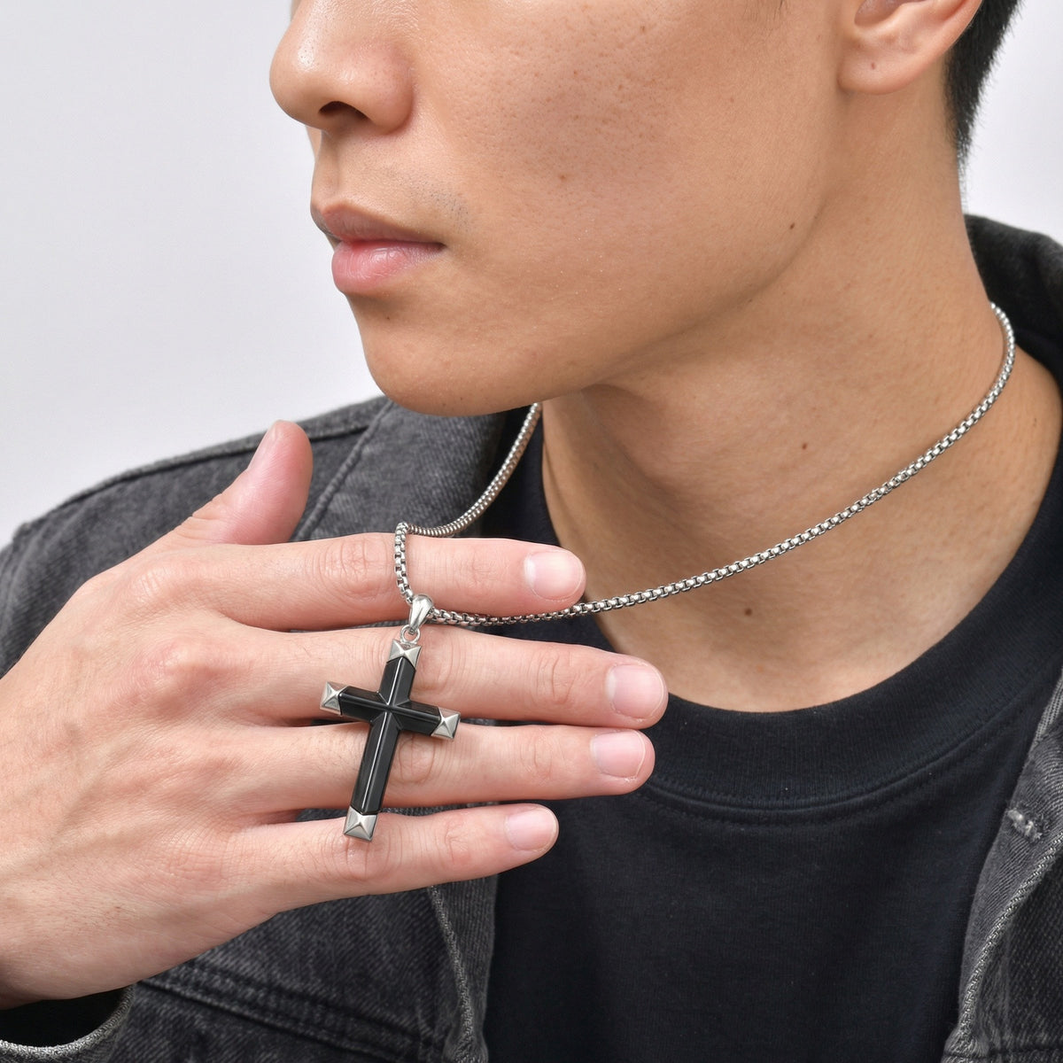 Cross Black Stainless Steel Pendant