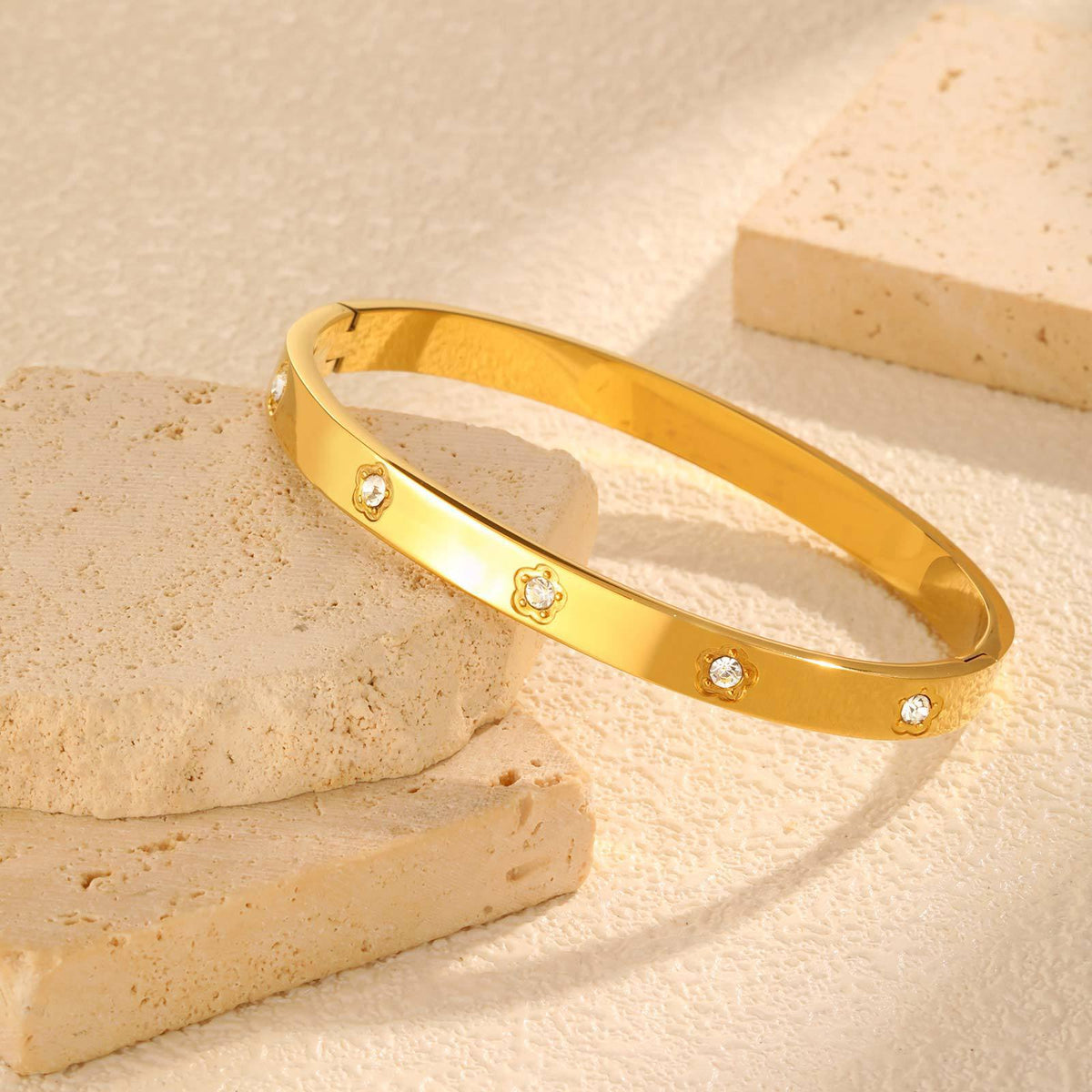 Flower Zircon Stainless Steel Bracelet