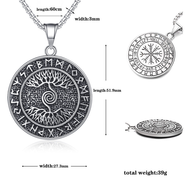 Steel Necklace - Elegant Tree Of Life Pendant