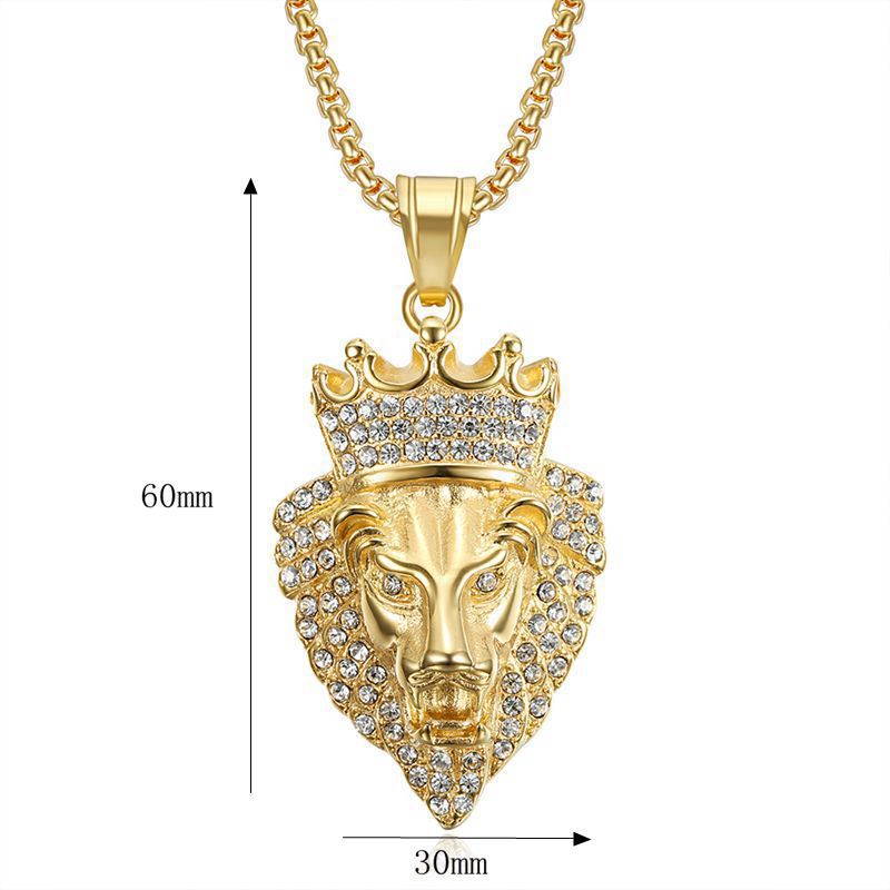Steel Pendant - Statement Lion Head Hip Hop Style