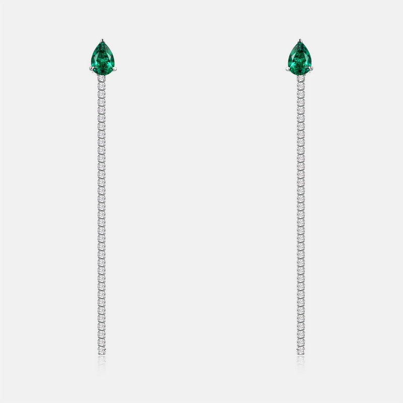 Planderful Jewelry Emerald Earrings Sterling Silver