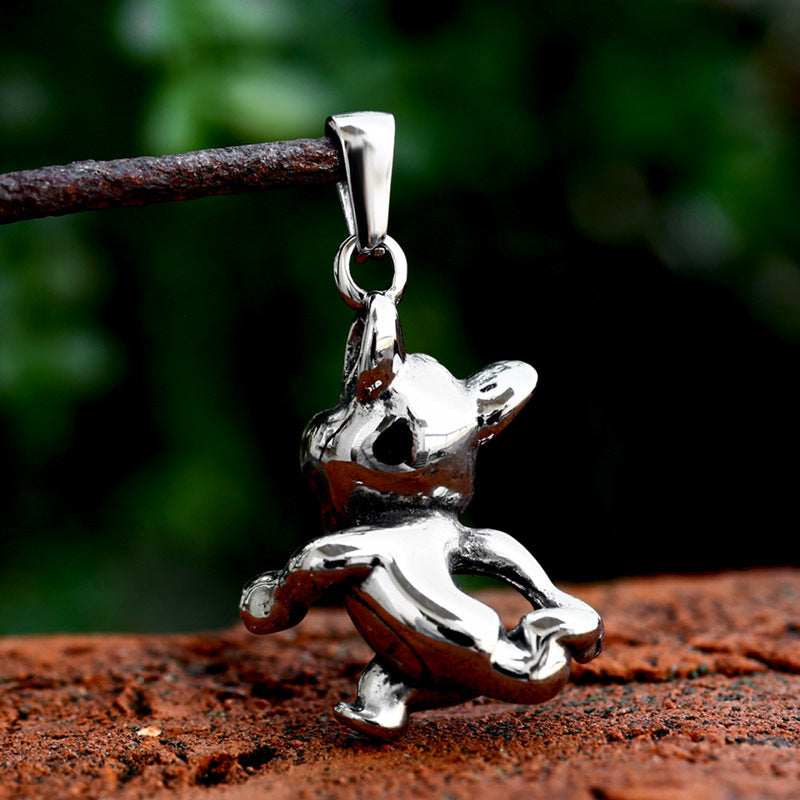 Retro Titanium Steel Mouse Pendant for Men - Wholesale Stainless Steel Casting Animal Jewelry from Planderful's Everyday Genie Collection