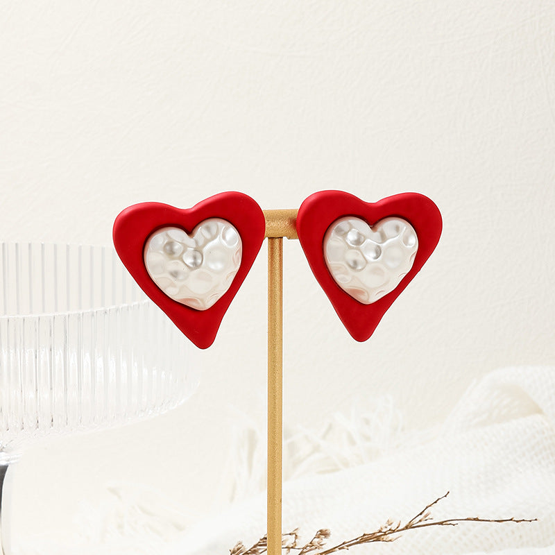 Romantic Red Love Lava Pearl Earrings - Vienna Verve Collection