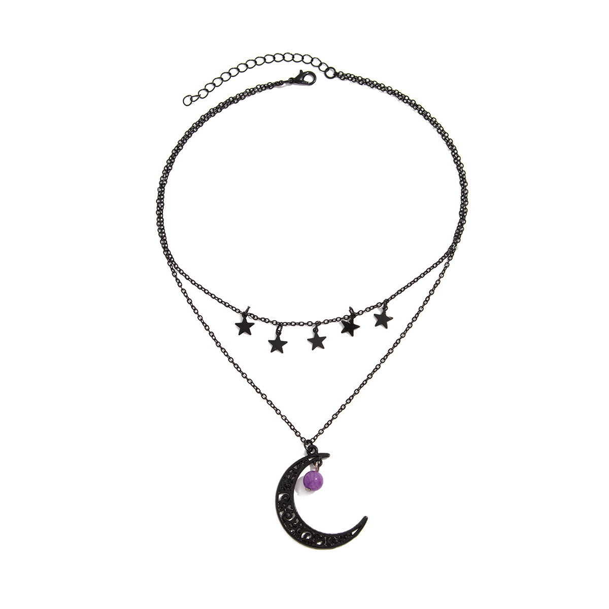 Planderful Vienna Verve Necklace and Earrings Set – Elegant Gothic Moon Pendant Design