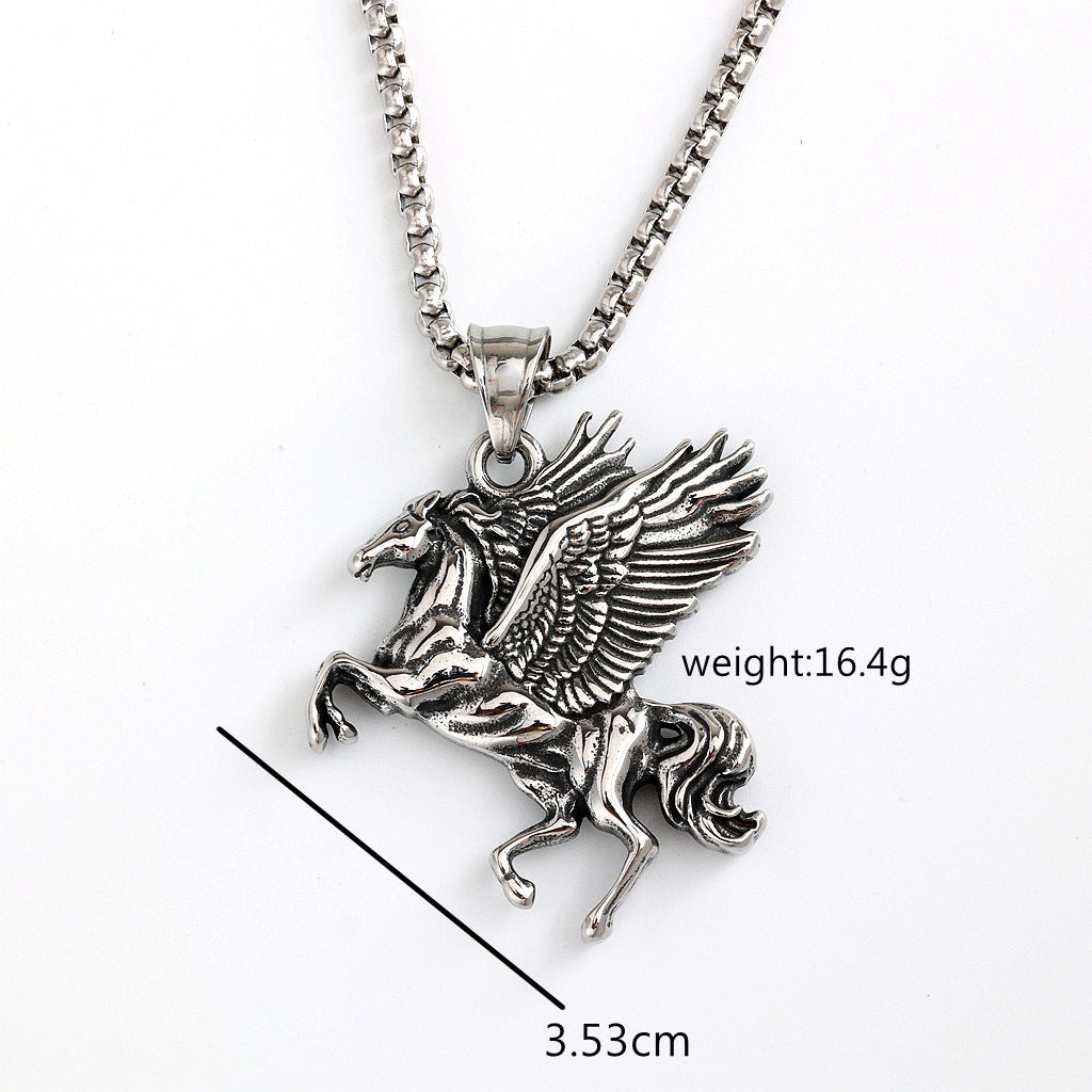 Vintage Stainless Steel Pendant Necklace