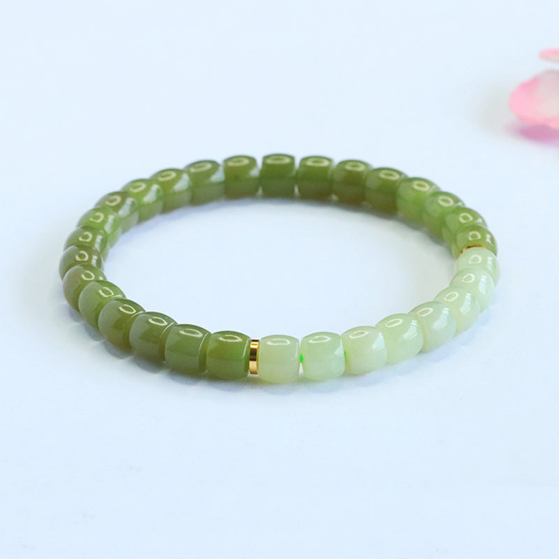 Qingshui Gradient Hetian Jade Straight-Cut Bracelet