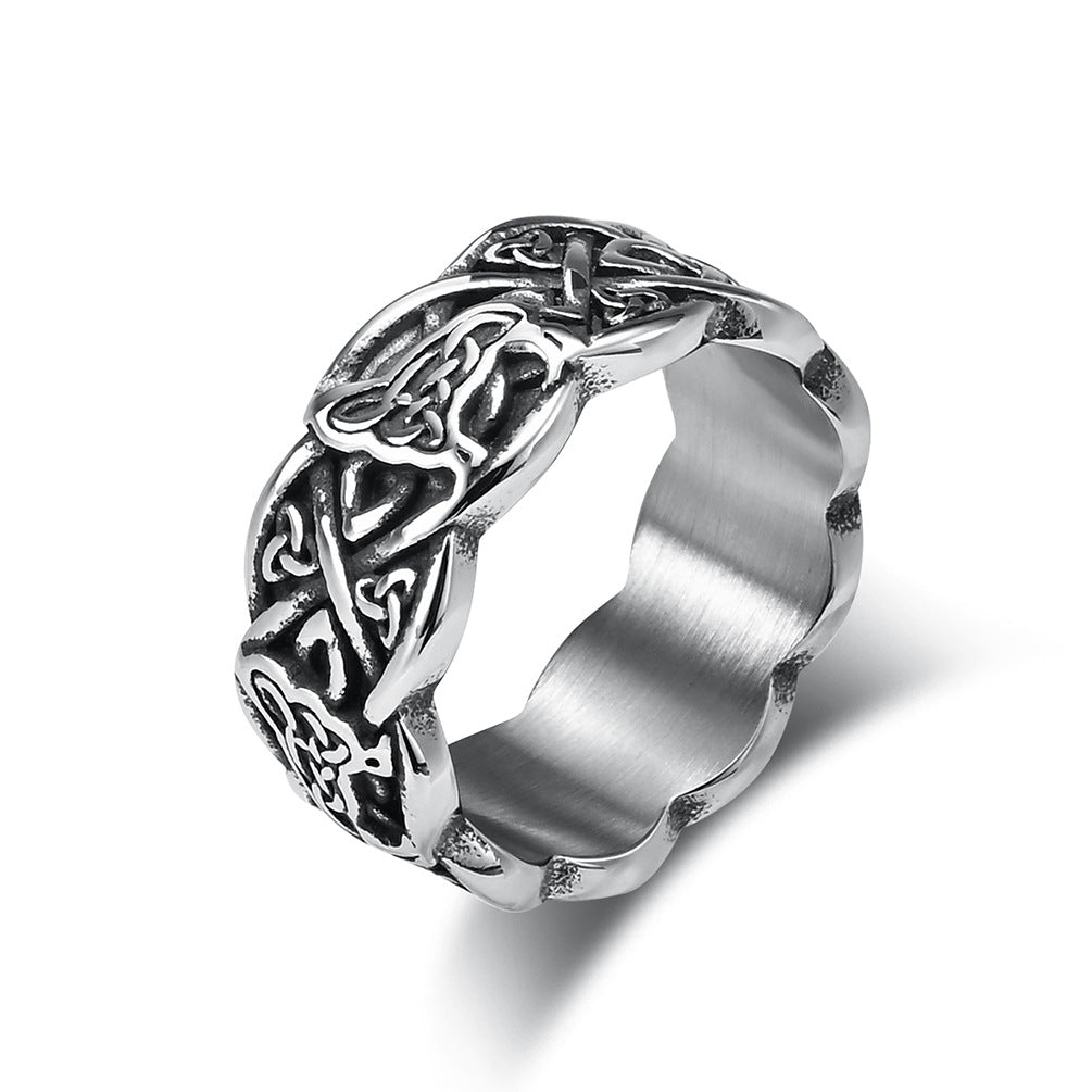 Cross-Border Nordic Viking Celtic Wolf Stainless Steel Ring