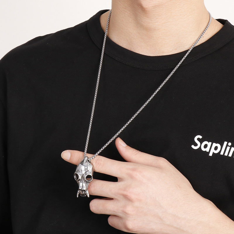 Dark Ghost Skull Pendant with Punk Vibes for Men