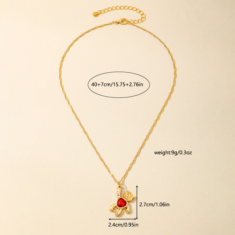 Planderful Vienna Verve Necklace and Earrings Set – Fashionable Red Love Design