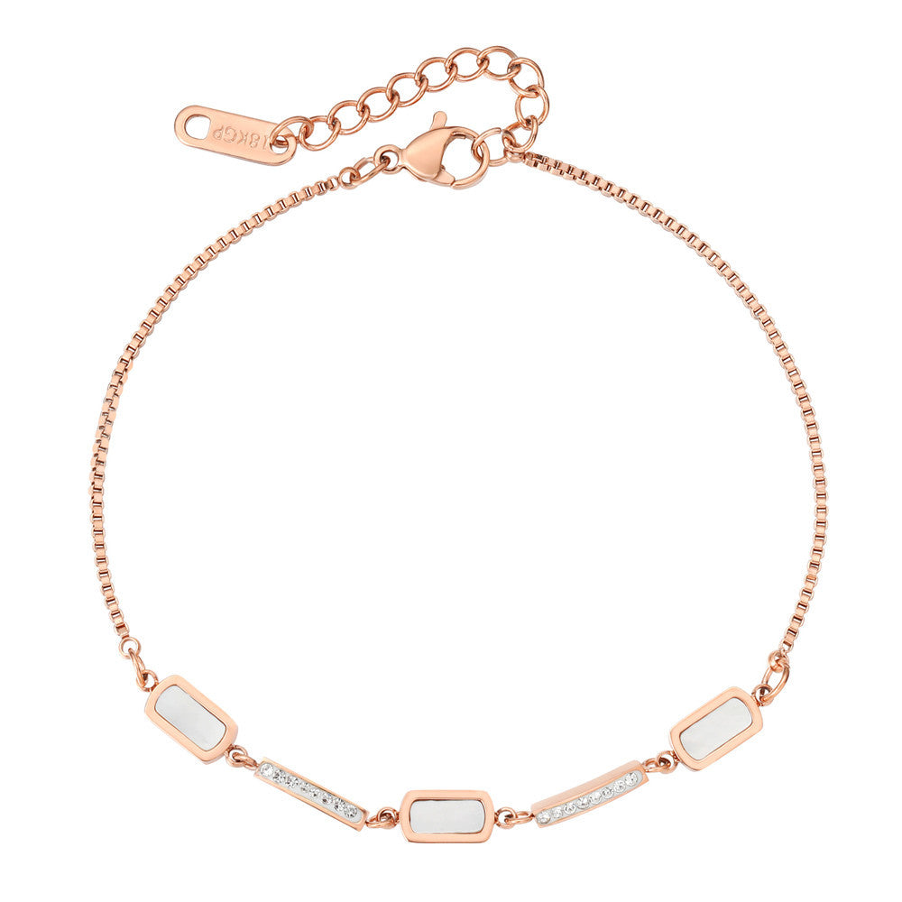 Planderful Shell Bracelet Rose Gold For Women Minimalist Everyday Genie Jewelry Chic