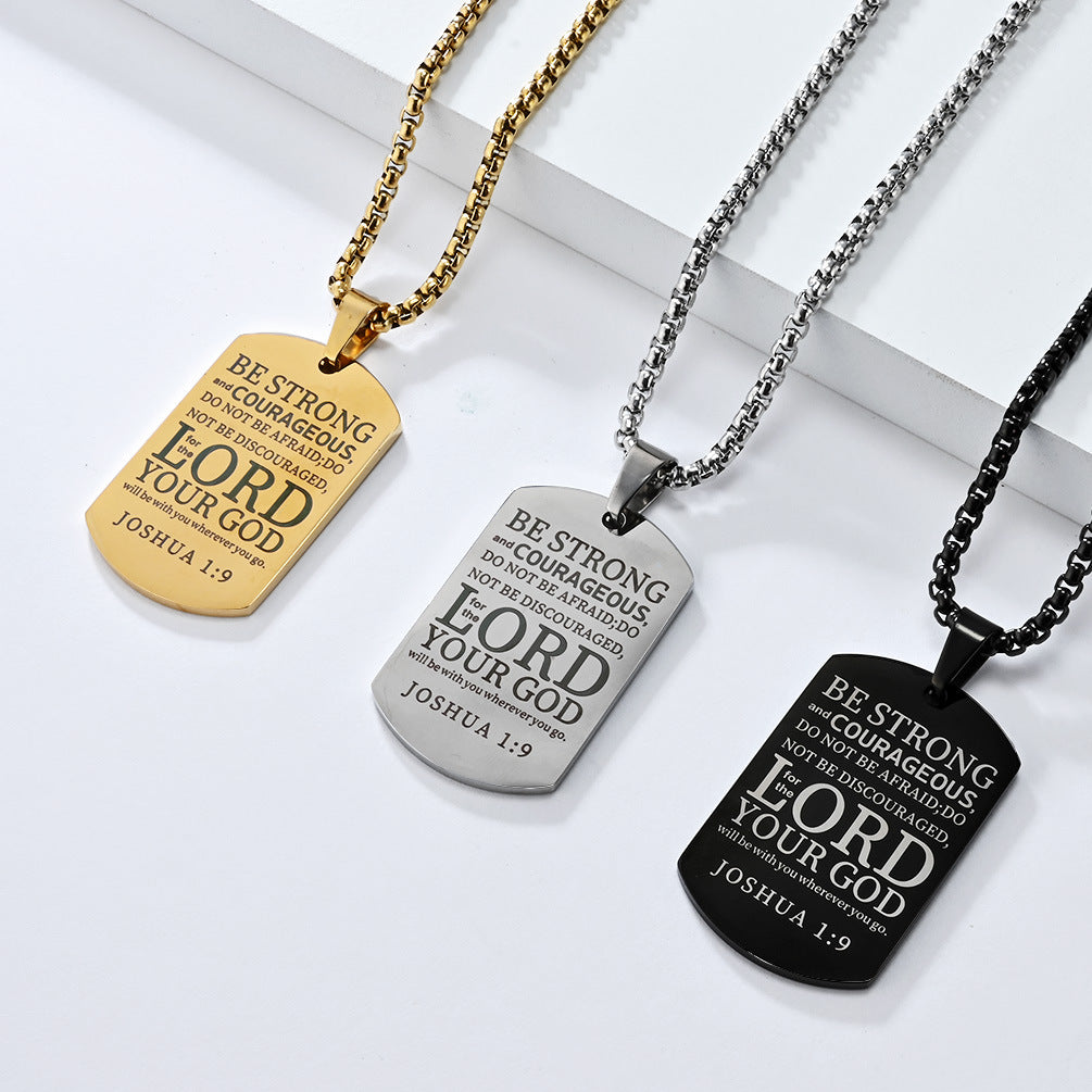 Planderful Titanium Steel Army Necklace For Men Durable Non Fading Protection Symbol Jewelry
