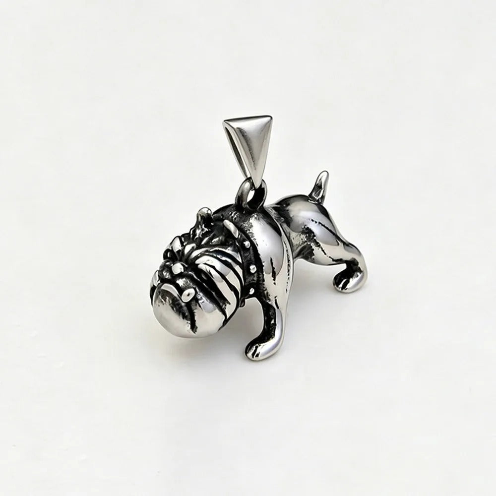 Vintage Polished Stainless Steel Pendant Necklace