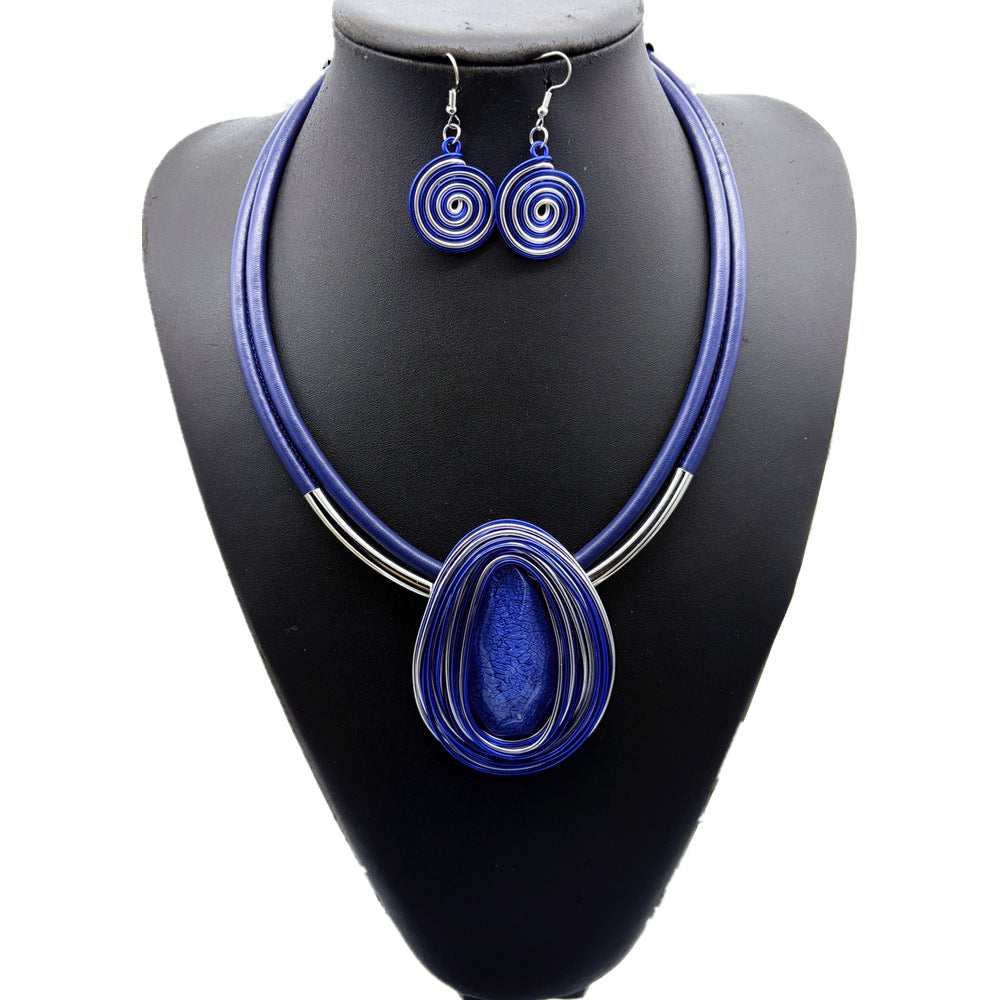Planderful Savanna Rhythms Jewelry Set – Elegant Resin Water Drop Design