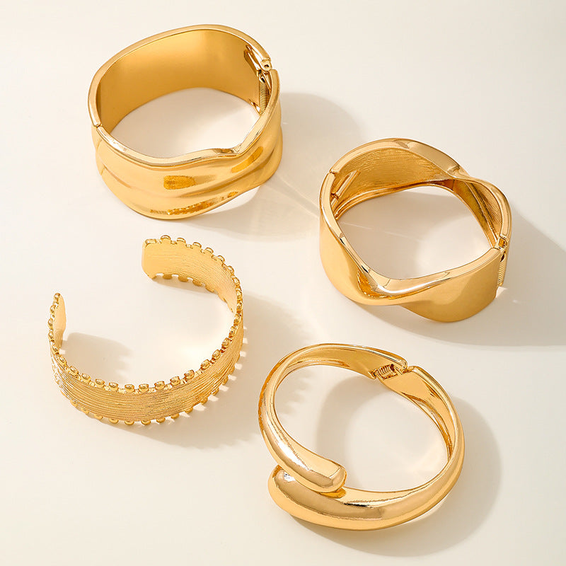 Planderful Vienna Verve Bracelet Set – Fashionable Irregular Heavy Metal Design