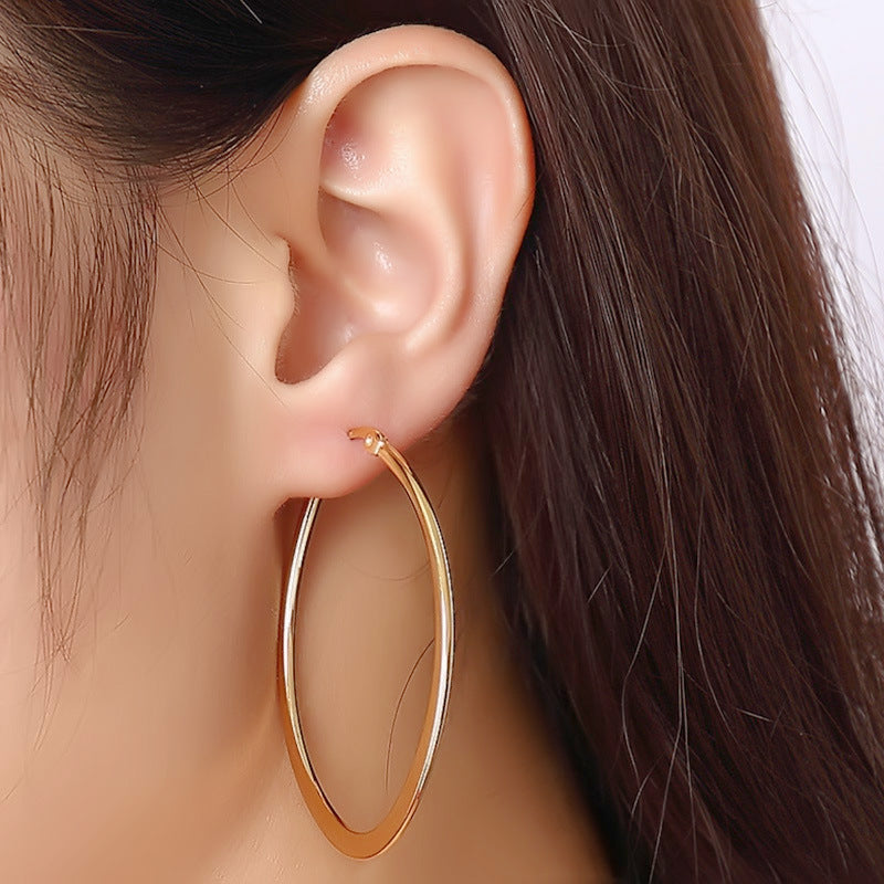 Earrings Large Circle Korean Titanium Steel Gold Earrings