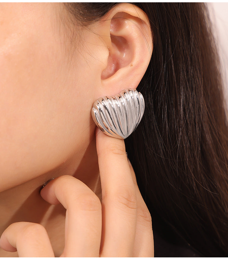 Sweet Love Geometric Gold-Plated Stud Earrings