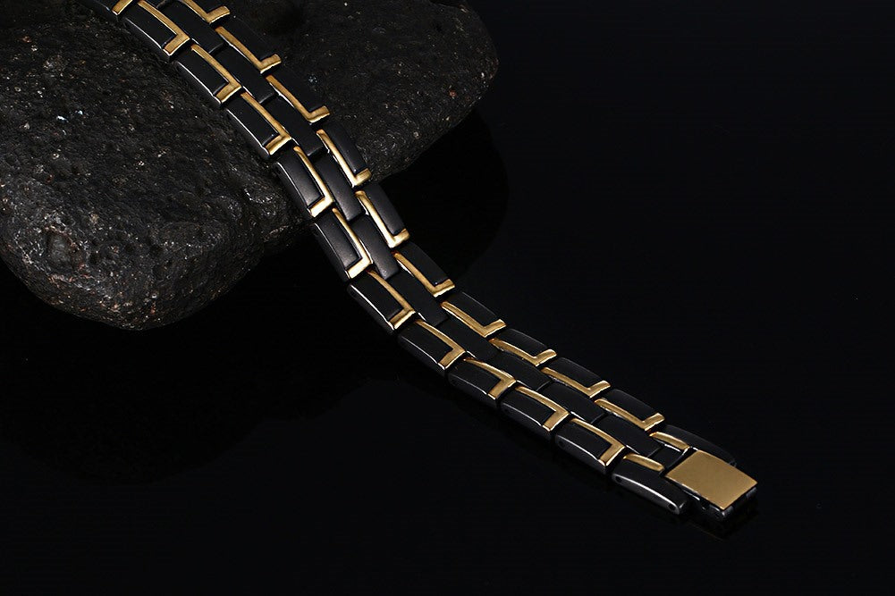 Titanium Steel Jewelry Stainless Steel Men's Black Magnet Bracelet