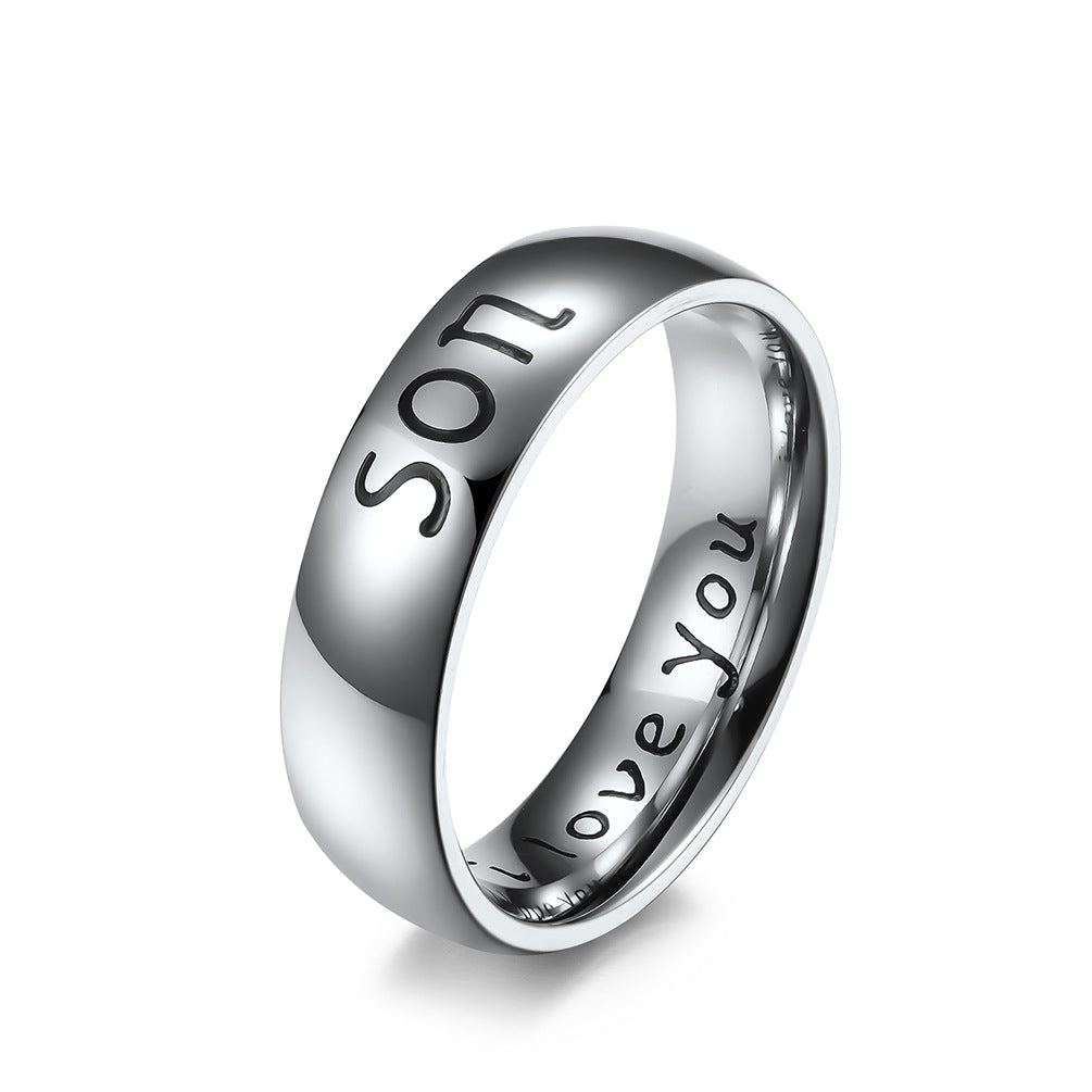 Amazon Supply 6mm Laser MOM I Love You Stainless Steel Ring