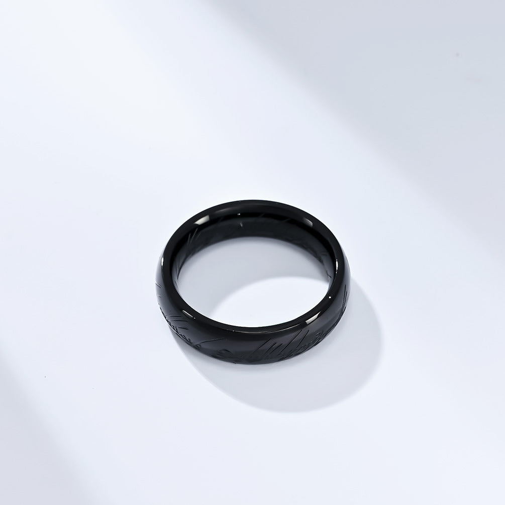 Cross-Border Film And Television Titanium Steel Ring For Men