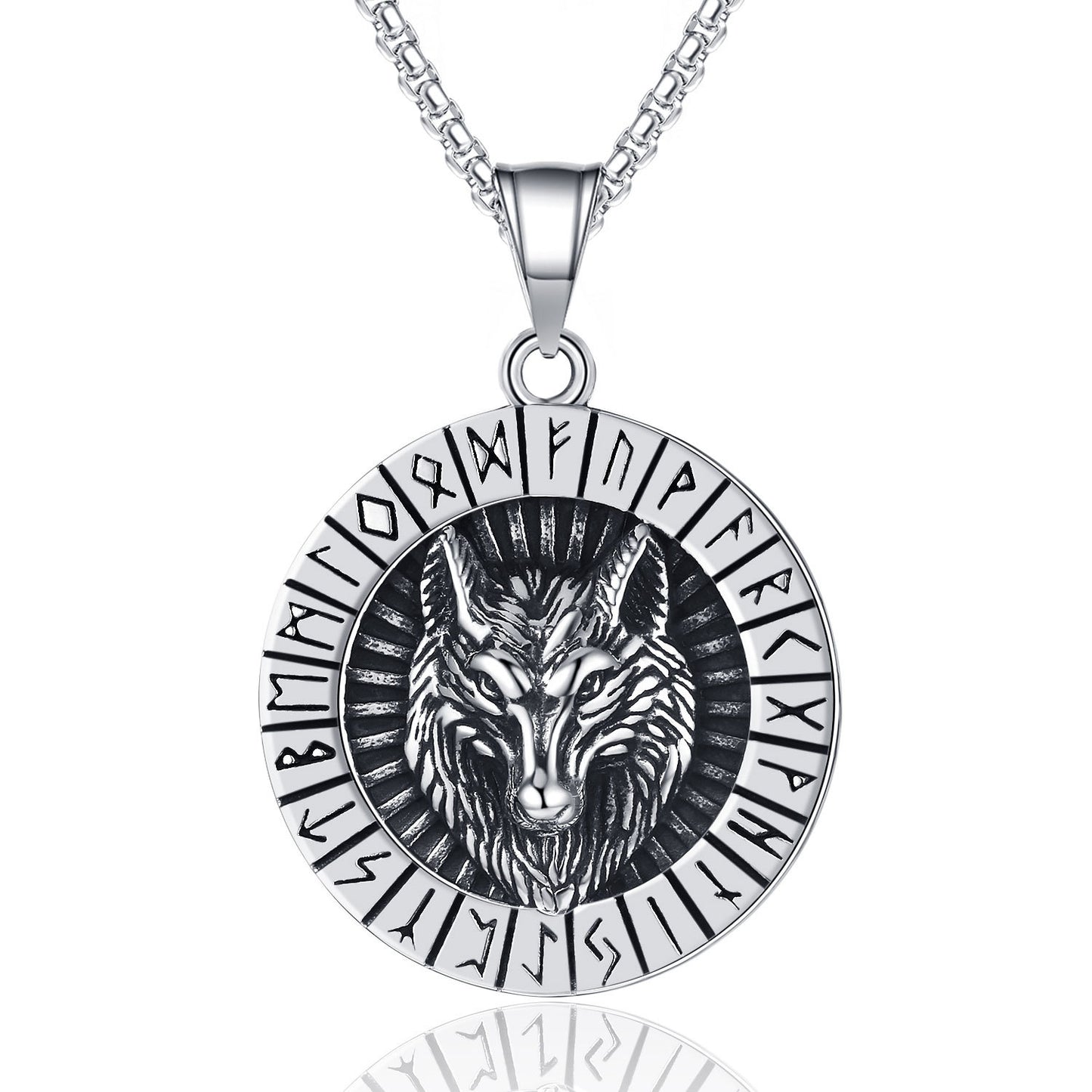 Stainless Steel Necklace – Vintage Wolf Head Pendant