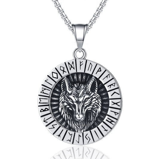 Stainless Steel Necklace – Vintage Wolf Head Pendant